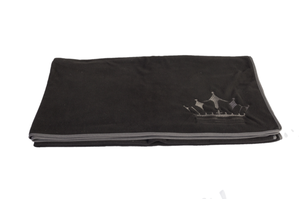 Kronen - Fleecedecke schwarz in schönem Geschenkkarton