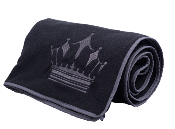 Kronen - Fleecedecke schwarz in schönem Geschenkkarton