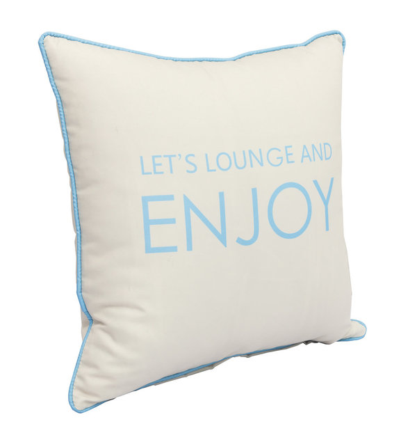 Kissenbezüge / Deko Kissen / Zierkissen Let's Lounge and Enjoy natur / blau