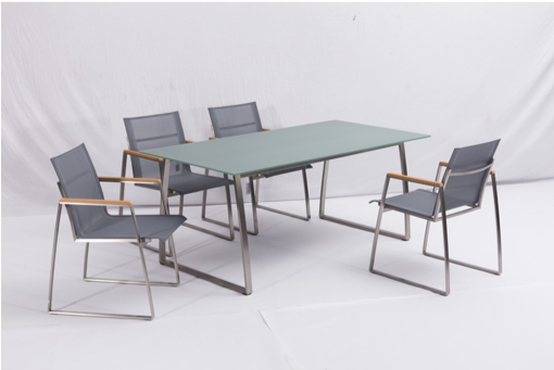 Design Edelstahl Dining Tisch "modern line" 180 x 90 x 76 cm