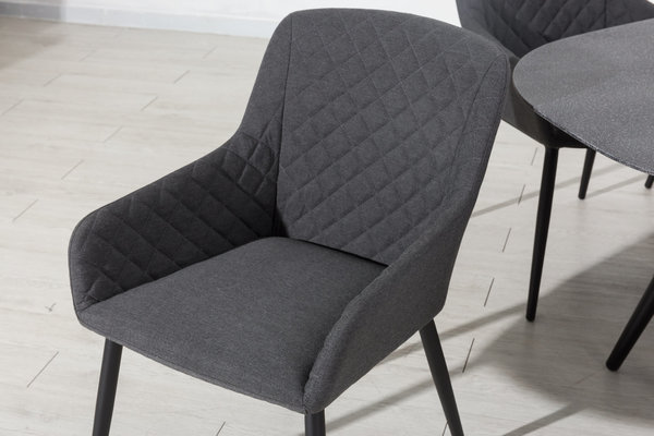 Luxus Dining Sessel Heritage Aluminium mit Sunbrella ® Bezug 100% Wetterfest Farbe Anthrazit