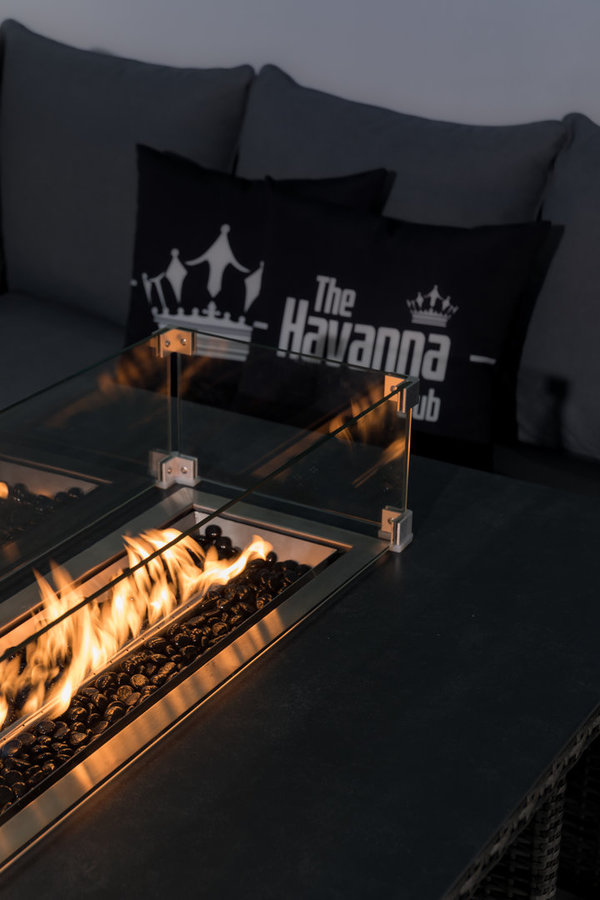 Dining Eck-Lounge Set Havanna Fuego 3 in 1 inkl. Feuerstelle