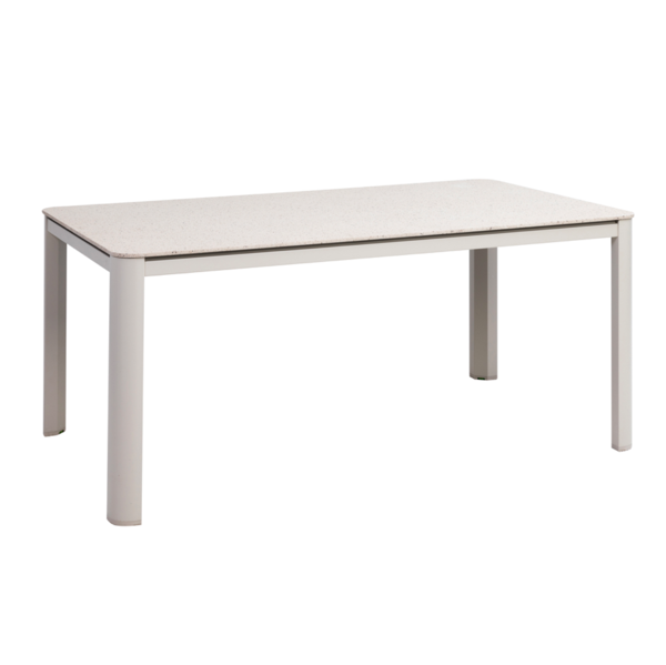 Aluminium Dining Tisch von MWH Ceratop Tischplatte 160 x 95 x 74 cm in Beige