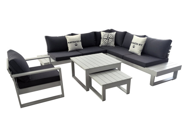 XXL Aluminium Lounge Set modern Baracoa weiß